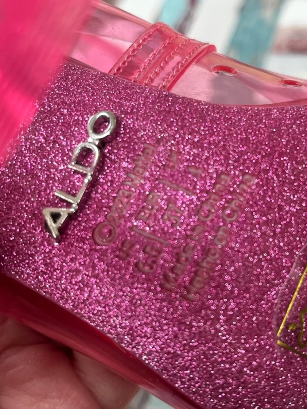 Barbie X Aldo Fuchsia Pink Heels Shoes Mattel Rhinestones NWOB Princess Prom 6.5
